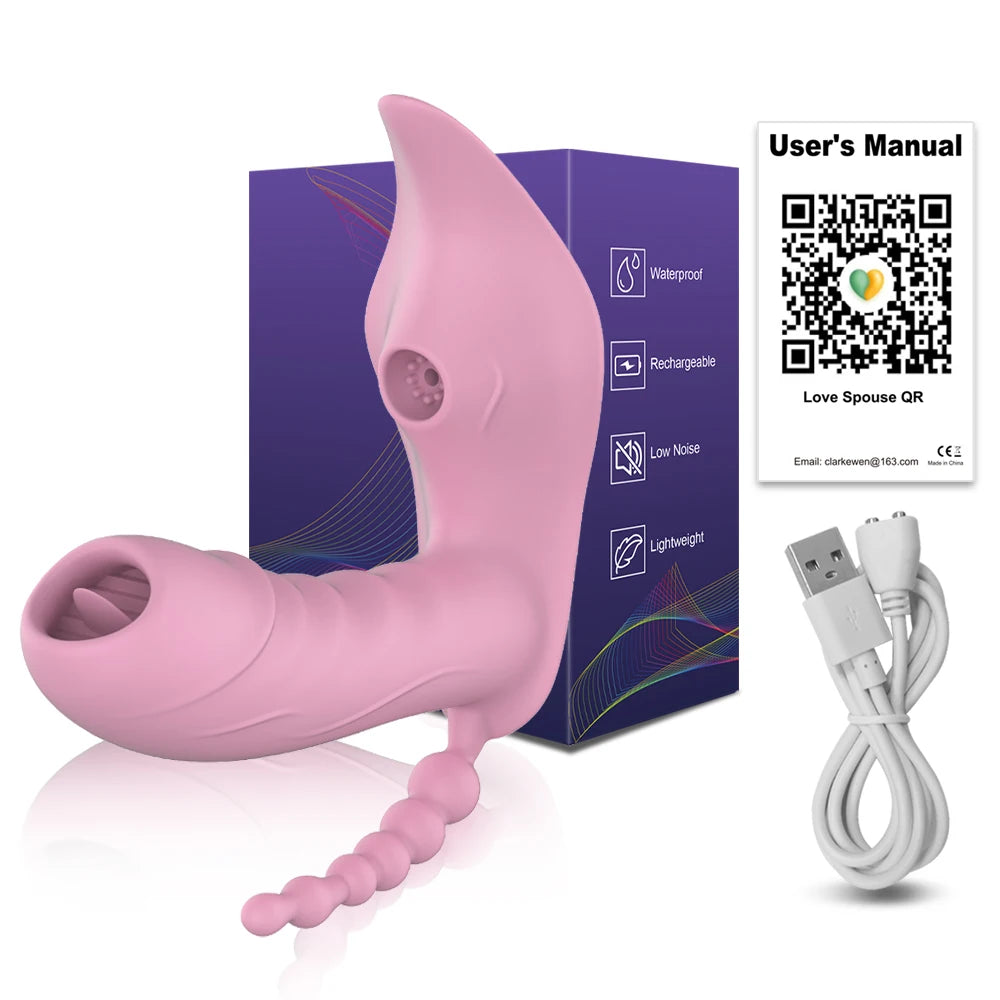 Bluetooth APP-Controlled 3-in-1 Dildo & Clit Sucker
