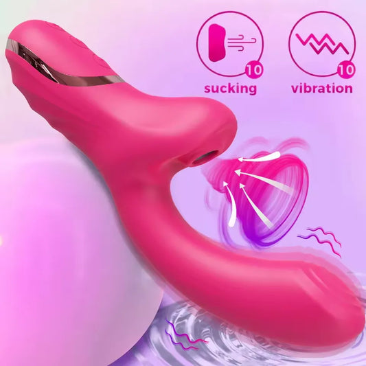 Dual Action Vibrator: Clit Sucker & Vaginal G-Spot Stimulator