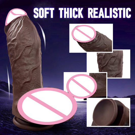 Large Black Silicone Dildo with Suction Cup