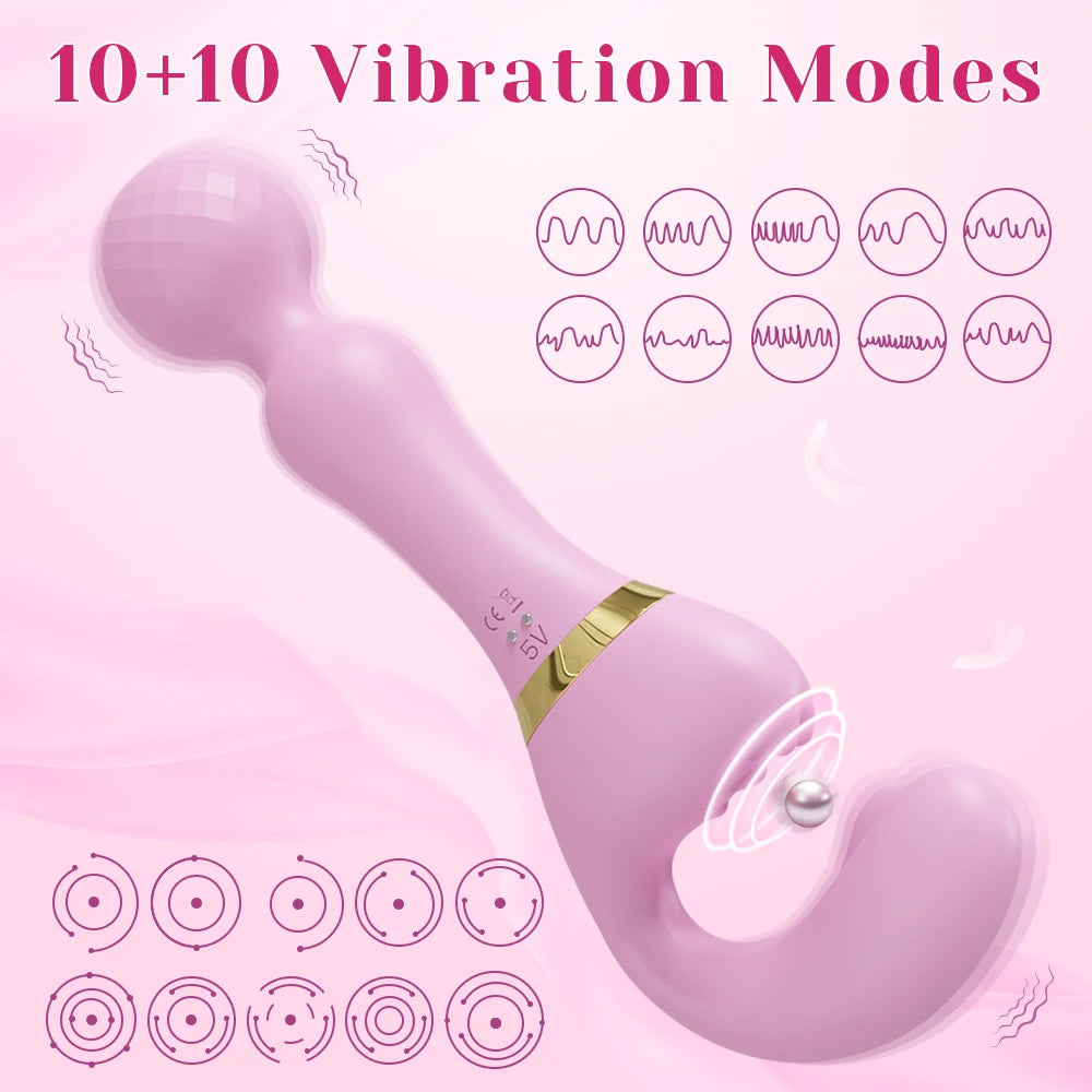 3-in-1 Wand for G-Spot Clitoral & Nipple Stimulation