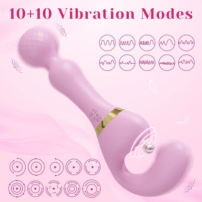 3-in-1 Wand for G-Spot Clitoral & Nipple Stimulation