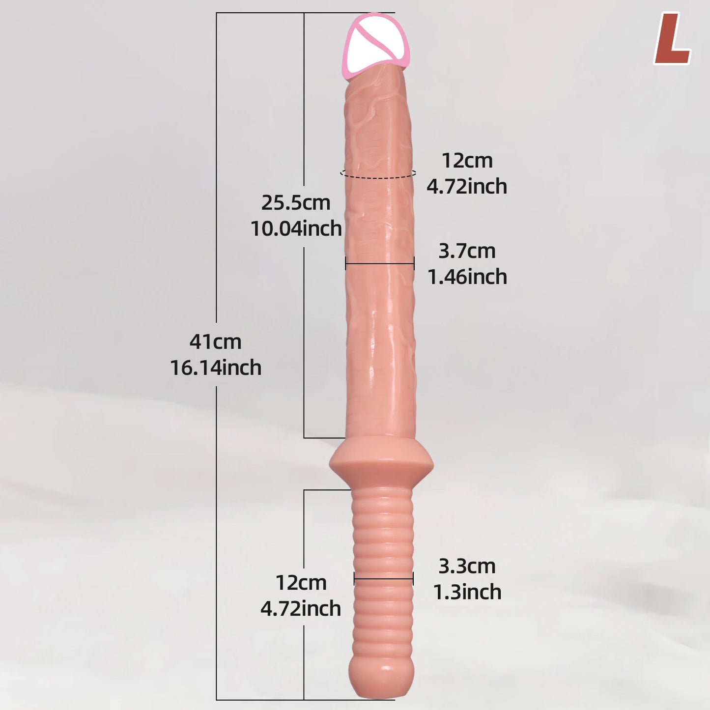 Long Silicone Dildo with Handle for Adults