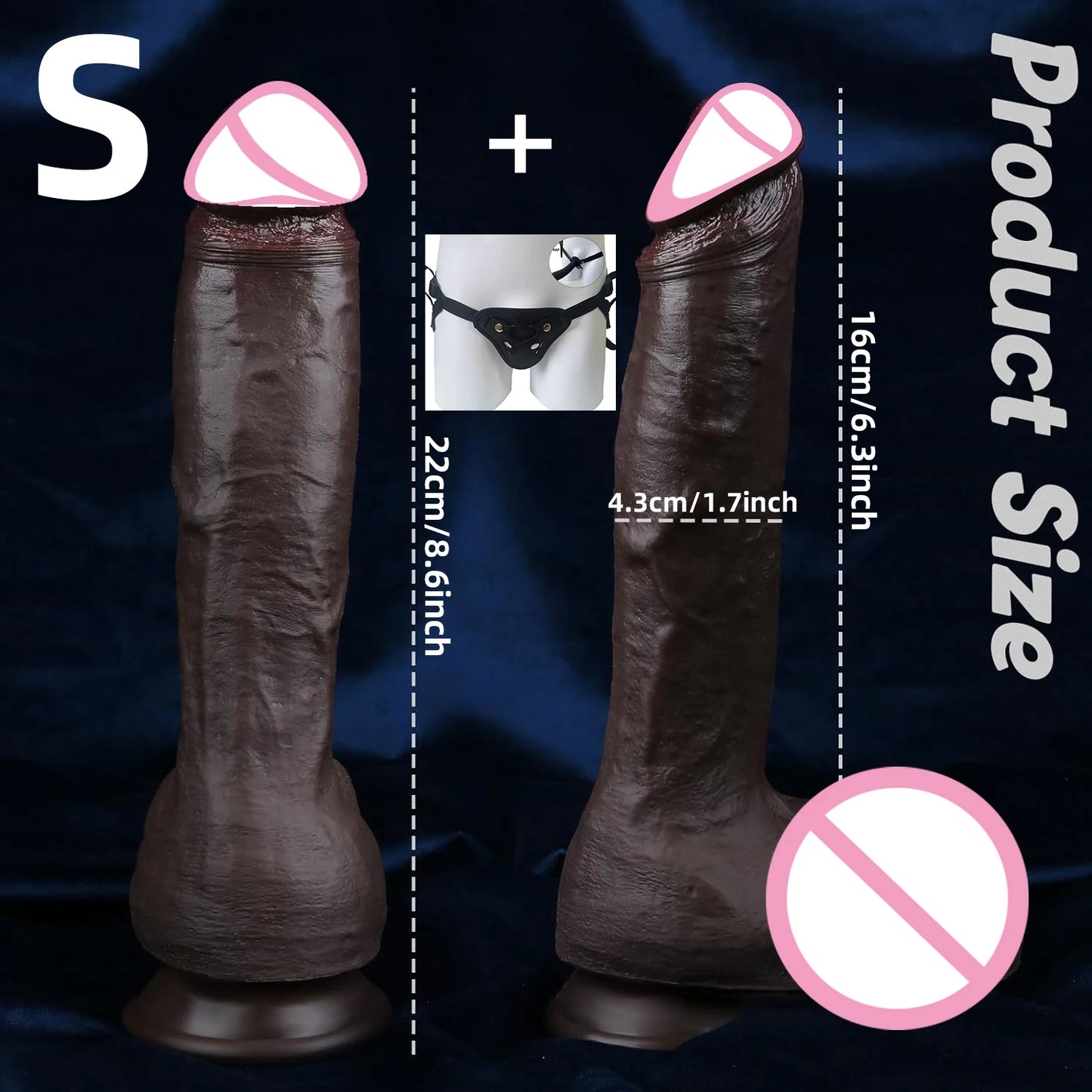 Realistic Skin-Feel Huge Soft Dildo for Strapon