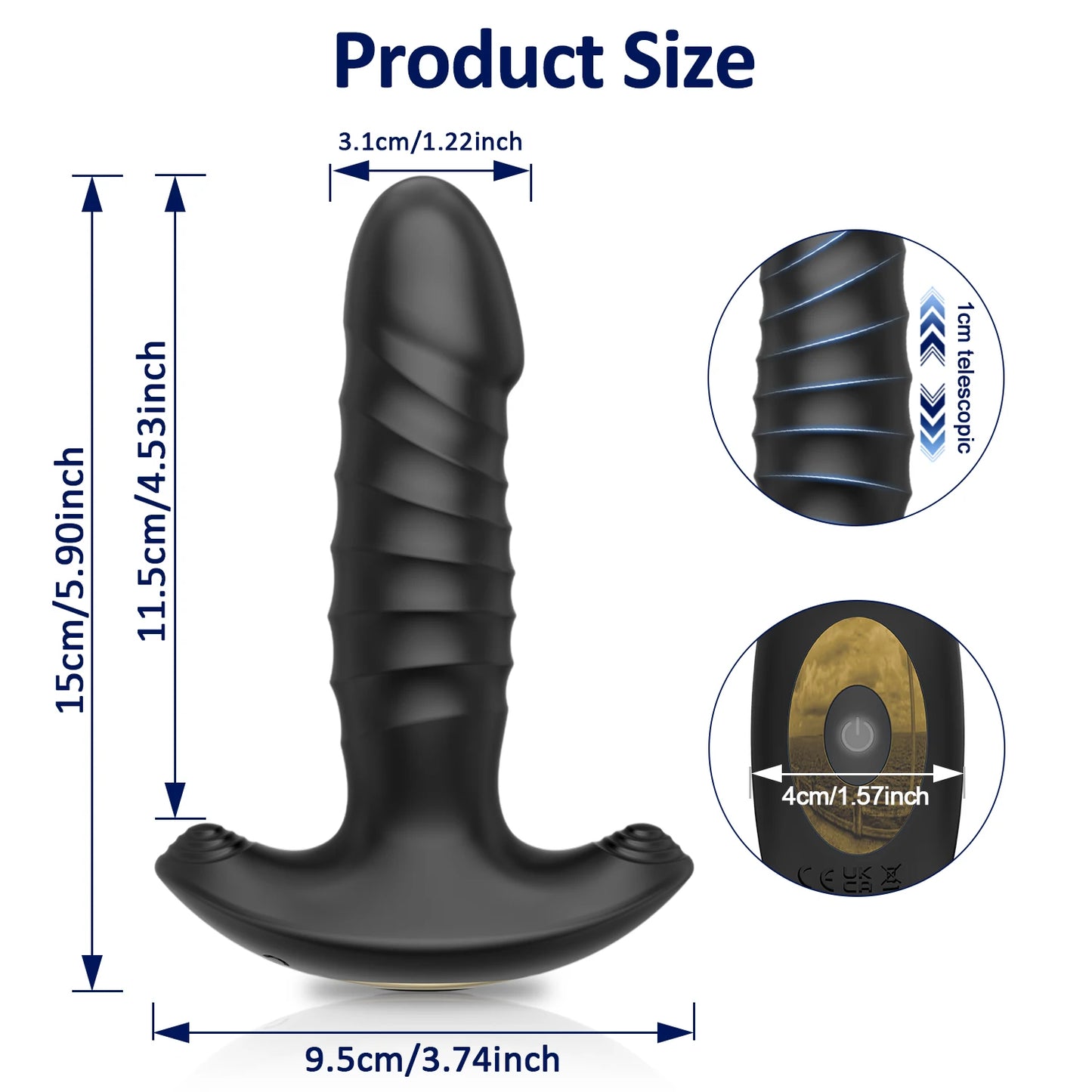 APP Controlled Thrusting Butt Plug & Telescopic Prostate Massager