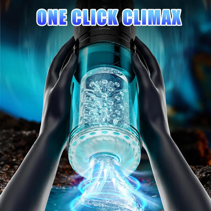 Telescopic Sucking Masturbator for Men with LCD Display & Rotating Blowjob