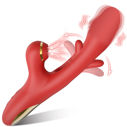 Tapping Flapping Vagina Vibrator & Clit Sucker Rabbit