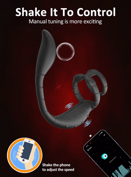 APP Control Cock Ring & Vibrating Butt Plug Prostate Massager Combo