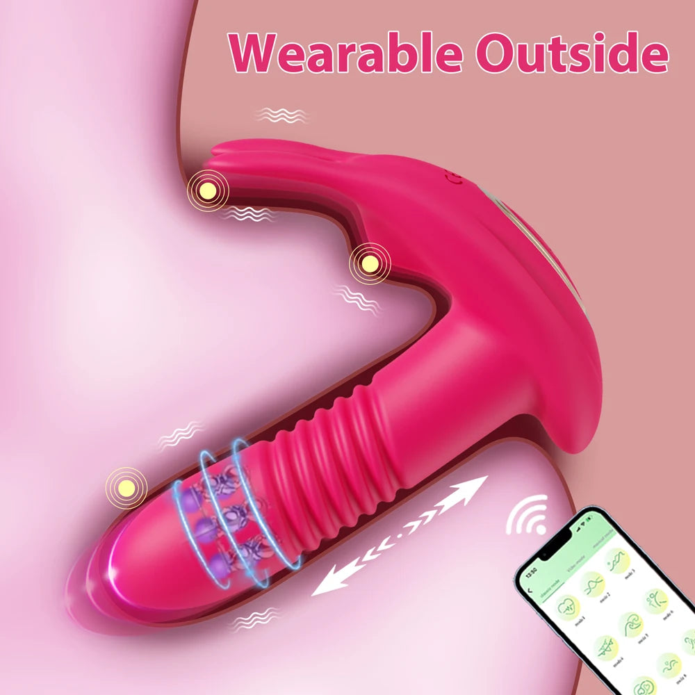 APP Control Thrusting Dildo: Rotating Telescopic G-Spot Massager