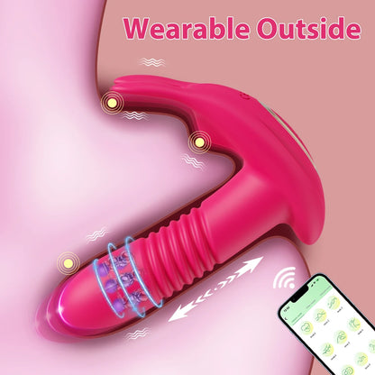 APP Control Thrusting Dildo: Rotating Telescopic G-Spot Massager