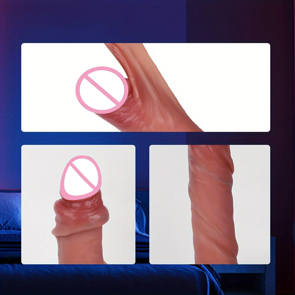 Realistic Strap-On Dildo with Sliding Foreskin & Balls