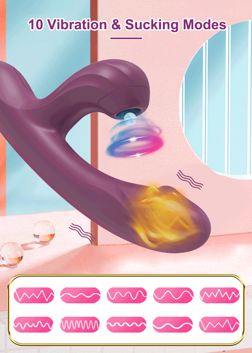 Heating Clitoral Sucker with G-Spot Vibration & Suction