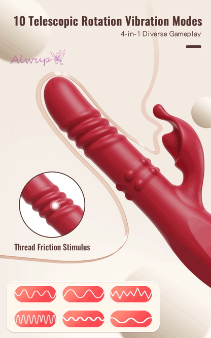 Rotating Rabbit Vibrator for G-Spot and Clitoral Stimulation