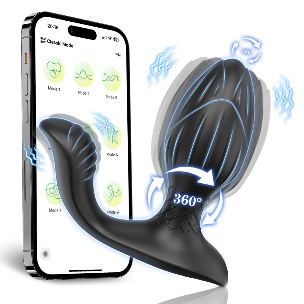 APP Control Prostate Massager with Rotation & Vibration