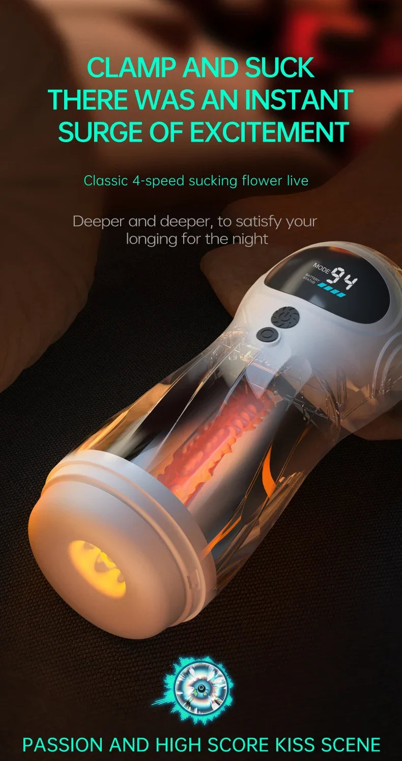 Automatic Sucker Male Masturbator with 9 Vibration & 4 Suction Modes