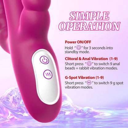 3-in-1 Rabbit Vibrator for G-Spot and Anal Pleasure