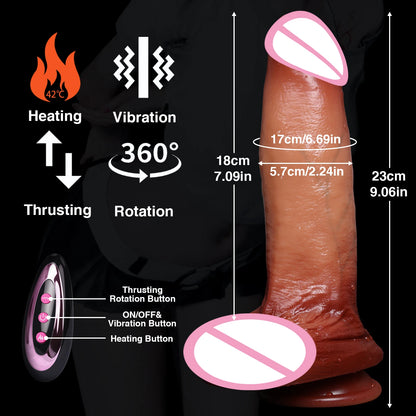 Huge Wireless Heating Realistic Dildo for G-Spot