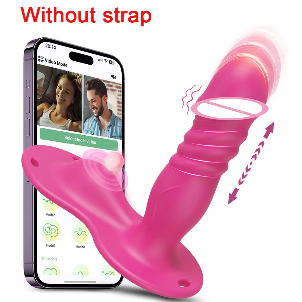 APP-Controlled Grinding Strap-On for G-Spot & Clit
