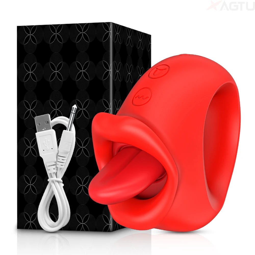 Clitoral Tongue Vibrator with Nipple Suction