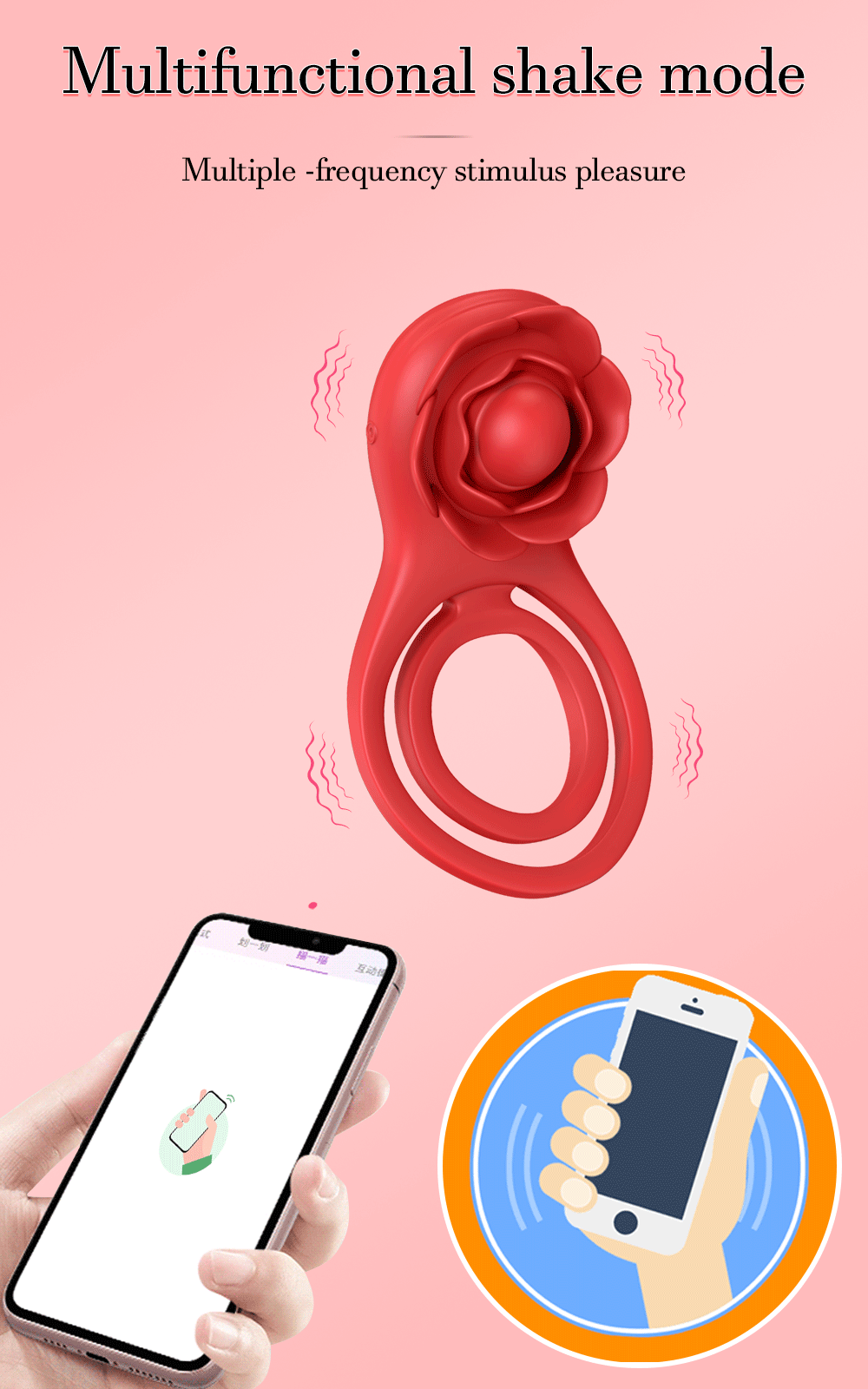 APP-Controlled Vibrating Cock Ring with Clit Stimulator
