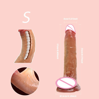 Sliding Foreskin Realistic Dildo with Suction Cup