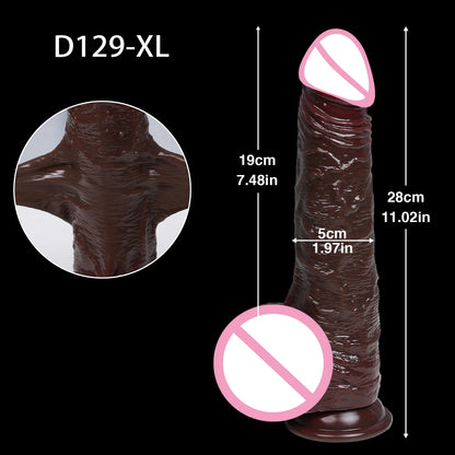 Realistic Sliding Foreskin Dildo with Testicles for Women & Strapon Play