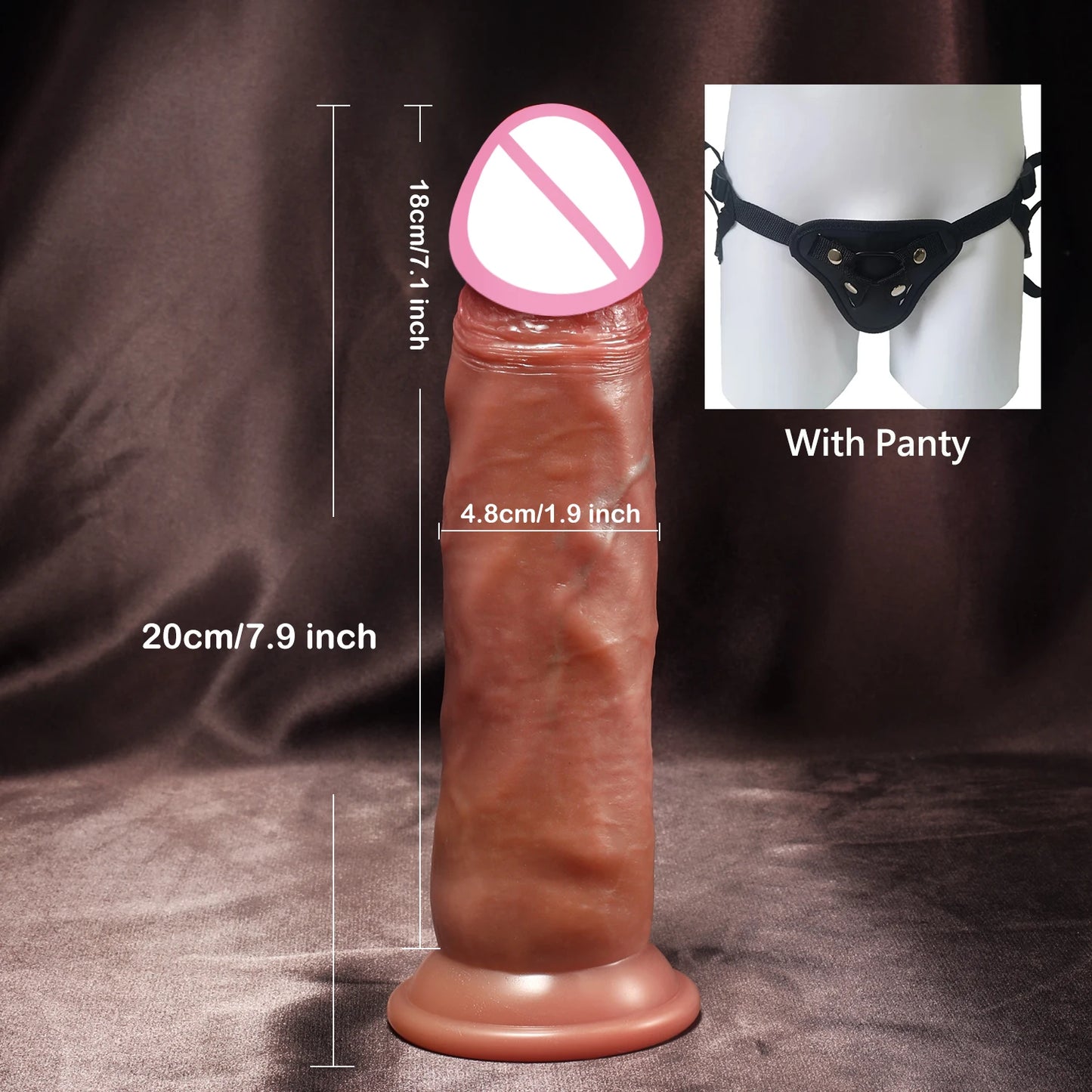 Realistic Foreskin Dildo 8.5 Inch - Movable Skin for Female & Prostate Pleasure