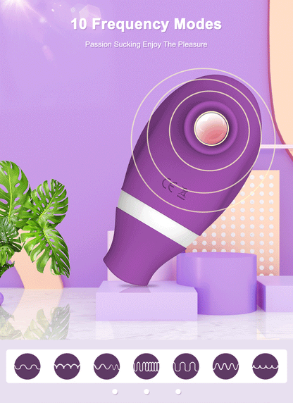 Dual Clit Sucker and Nipple Vibrator with Tongue Licking Motion