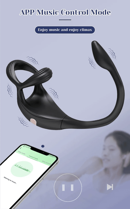 APP Control Beginner Prostate Massager & Vibrating Butt Plug Cock Ring