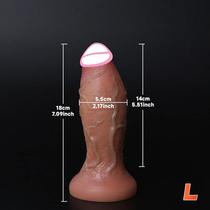 Double Skin Realistic Thick Dildo with Suction Cup