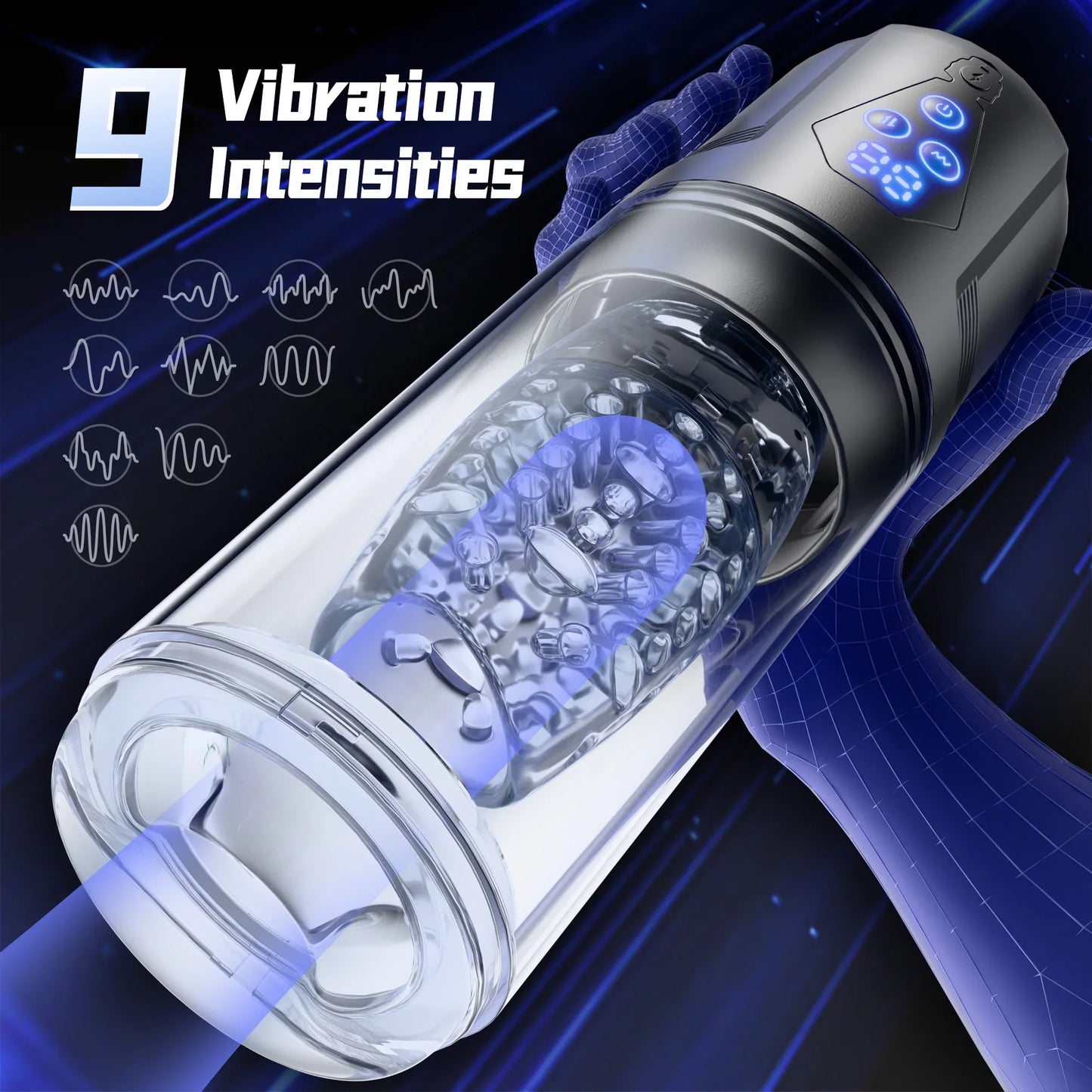 Smart App Control Male Stroker with Realistic Blowjob & 9 Vibration Modes