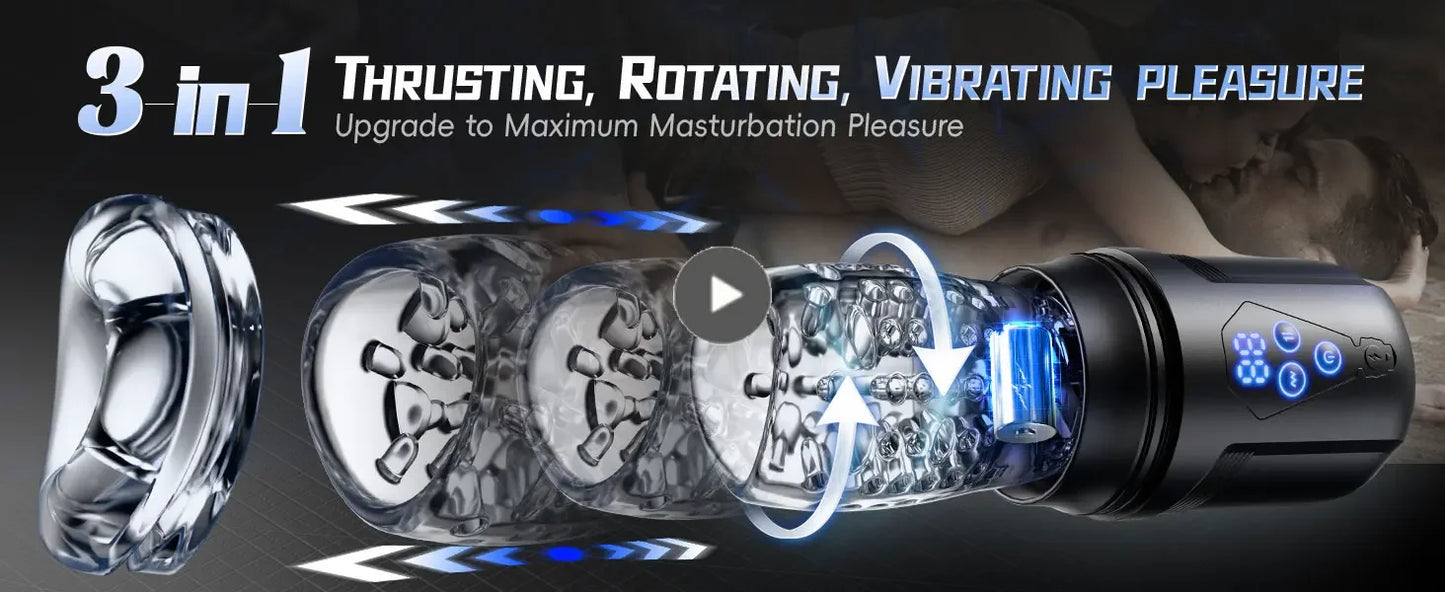 Smart App Control Male Stroker with Realistic Blowjob & 9 Vibration Modes