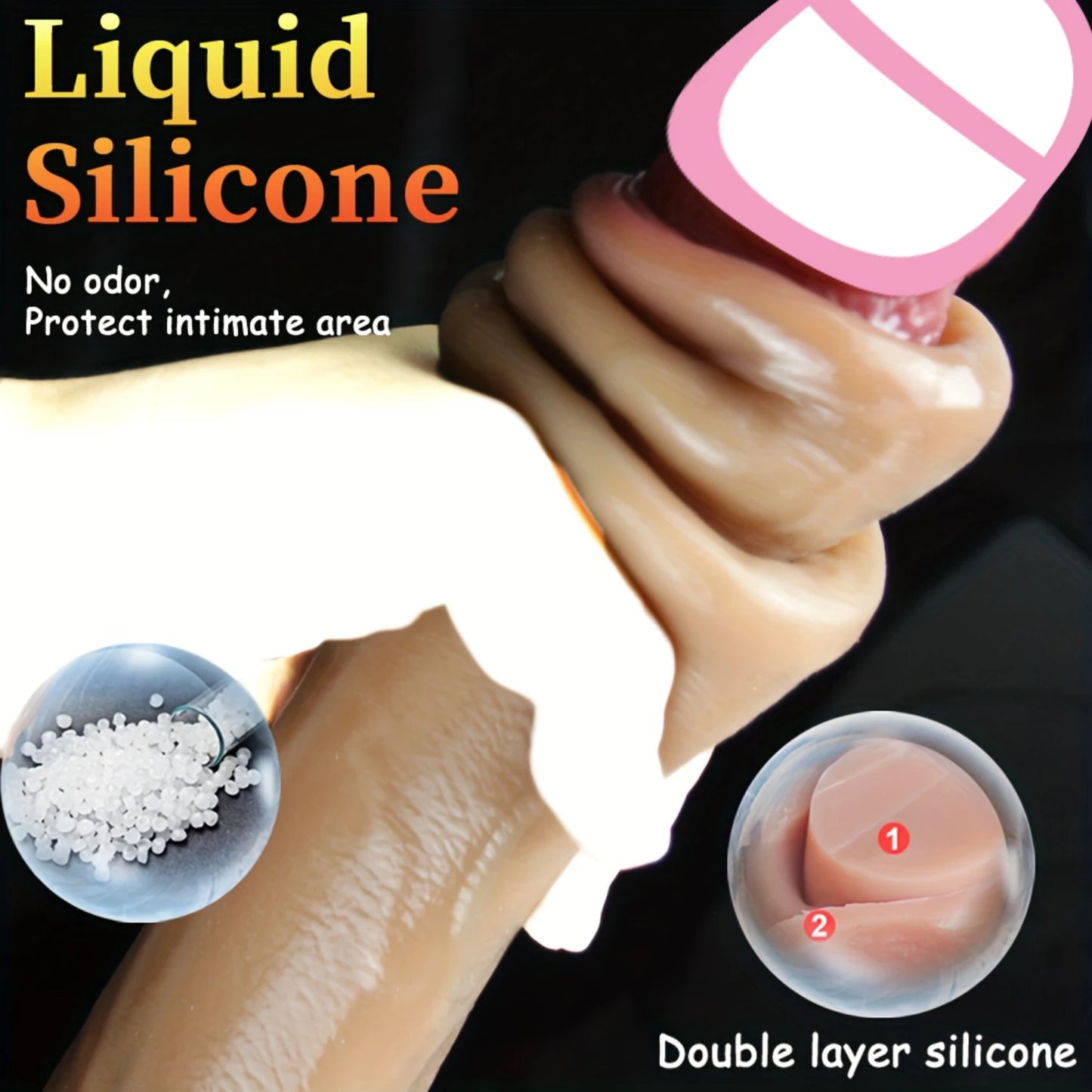 Realistic Sliding Foreskin Dildo - Lifelike Penis with Testicles