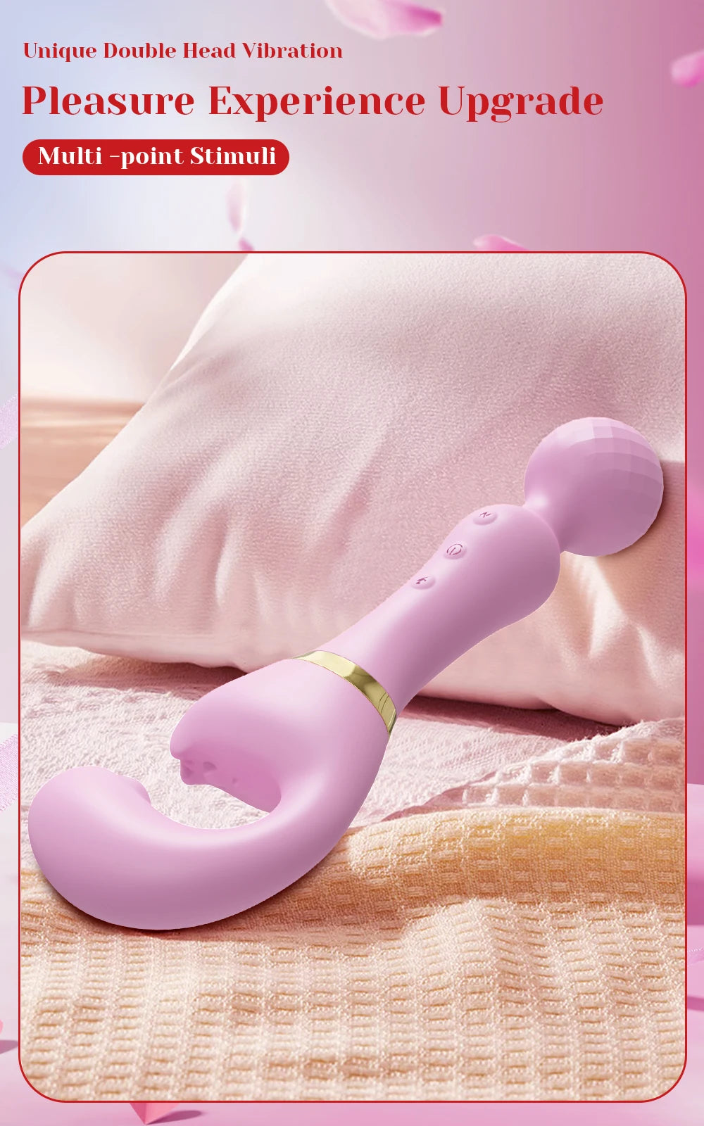 3-in-1 Wand for G-Spot Clitoral & Nipple Stimulation