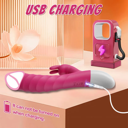 Powerful Rabbit Vibrator: Dual G-Spot & Clitoral Dildo