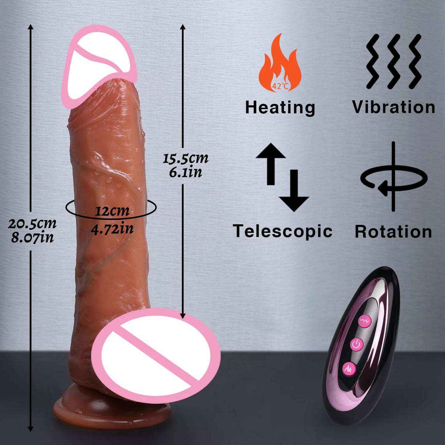 Remote Heating Realistic Dildo for G-Spot Massage