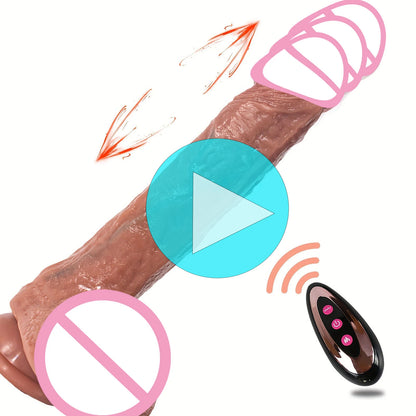 Telescopic Thrusting Realistic Dildo with Suction Cup