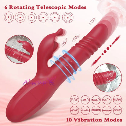 Rotating Rabbit Vibrator for G-Spot and Clitoral Stimulation