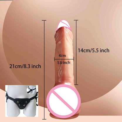 Squirting Silicone Dildo with Balls - Soft Anal Plug Toy for Women