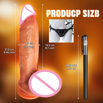 2-in-1 Sliding Foreskin & Ejaculating Dildo - for Realistic Penetration & Play