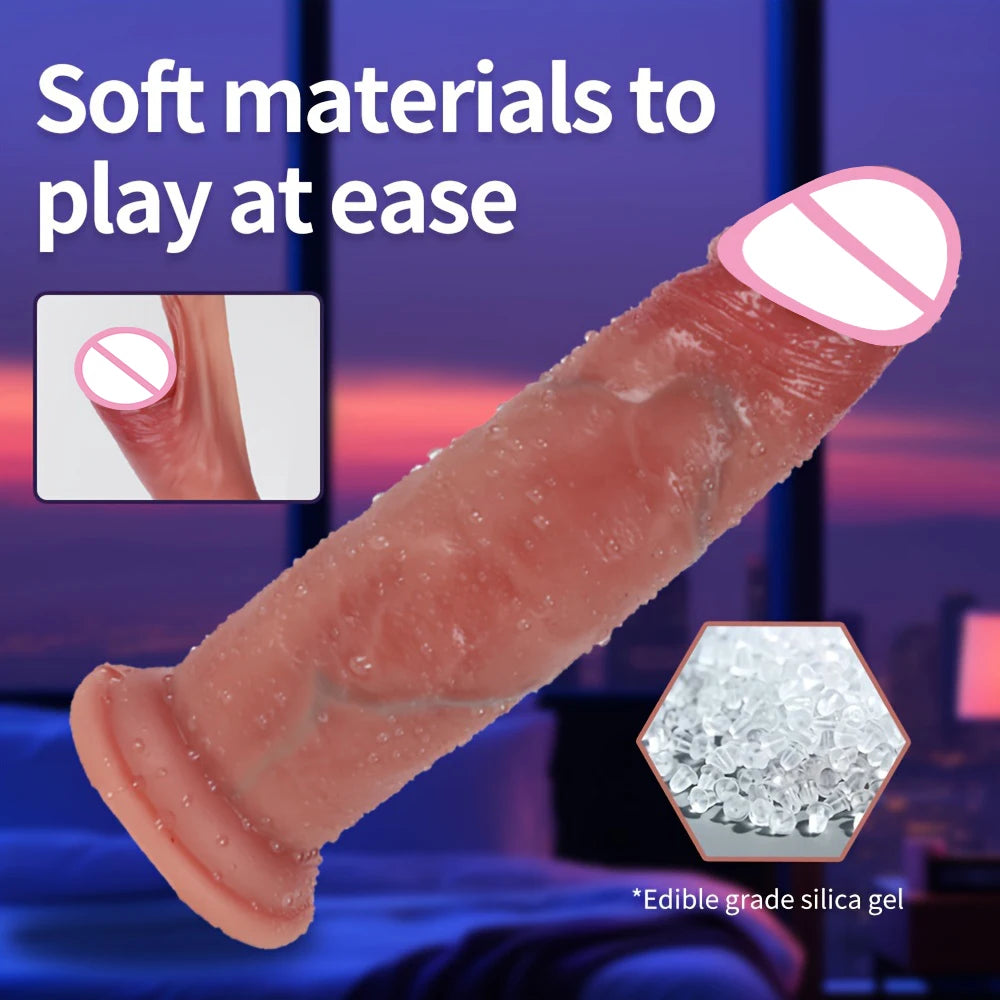 Realistic Strap-On Dildo with Sliding Foreskin & Balls