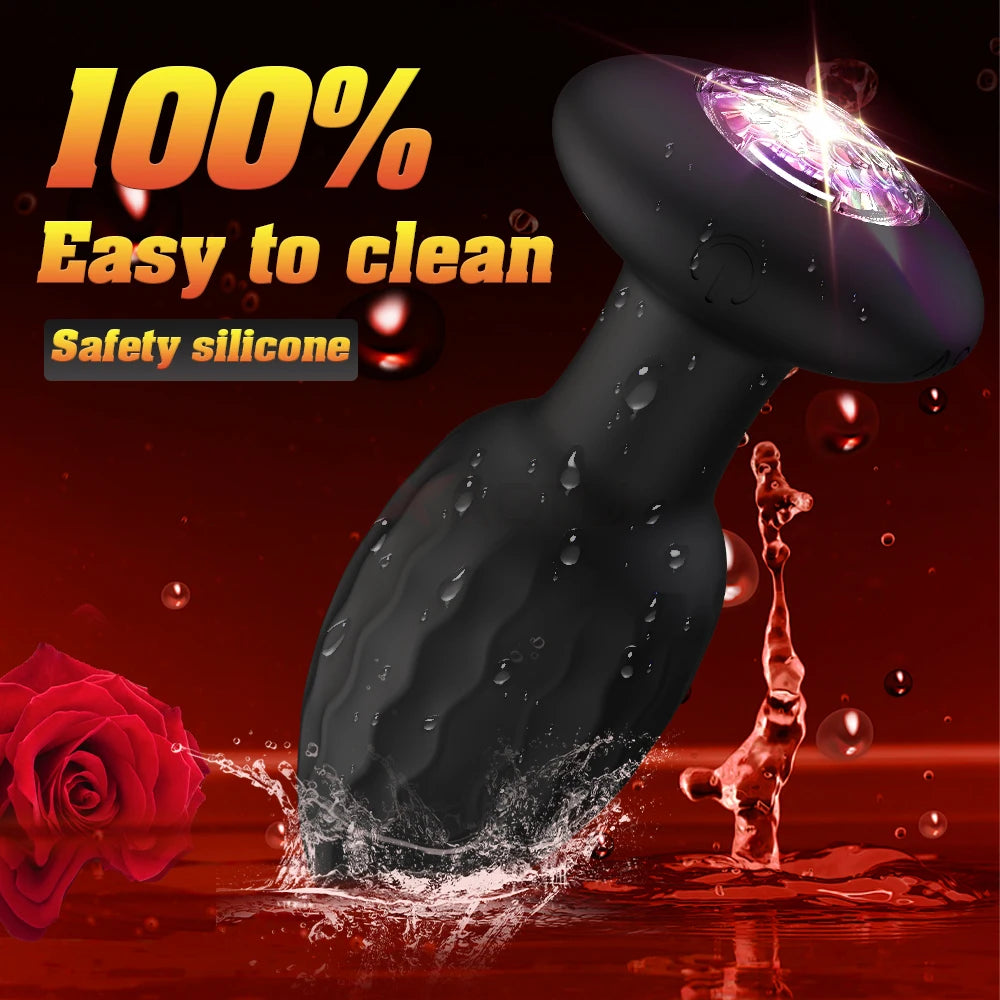 APP Control LED Vibrating Butt Plug