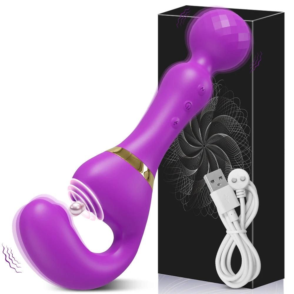 3-in-1 Wand for G-Spot Clitoral & Nipple Stimulation