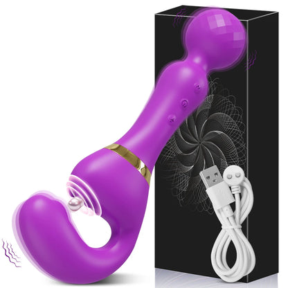 3-in-1 Wand for G-Spot Clitoral & Nipple Stimulation