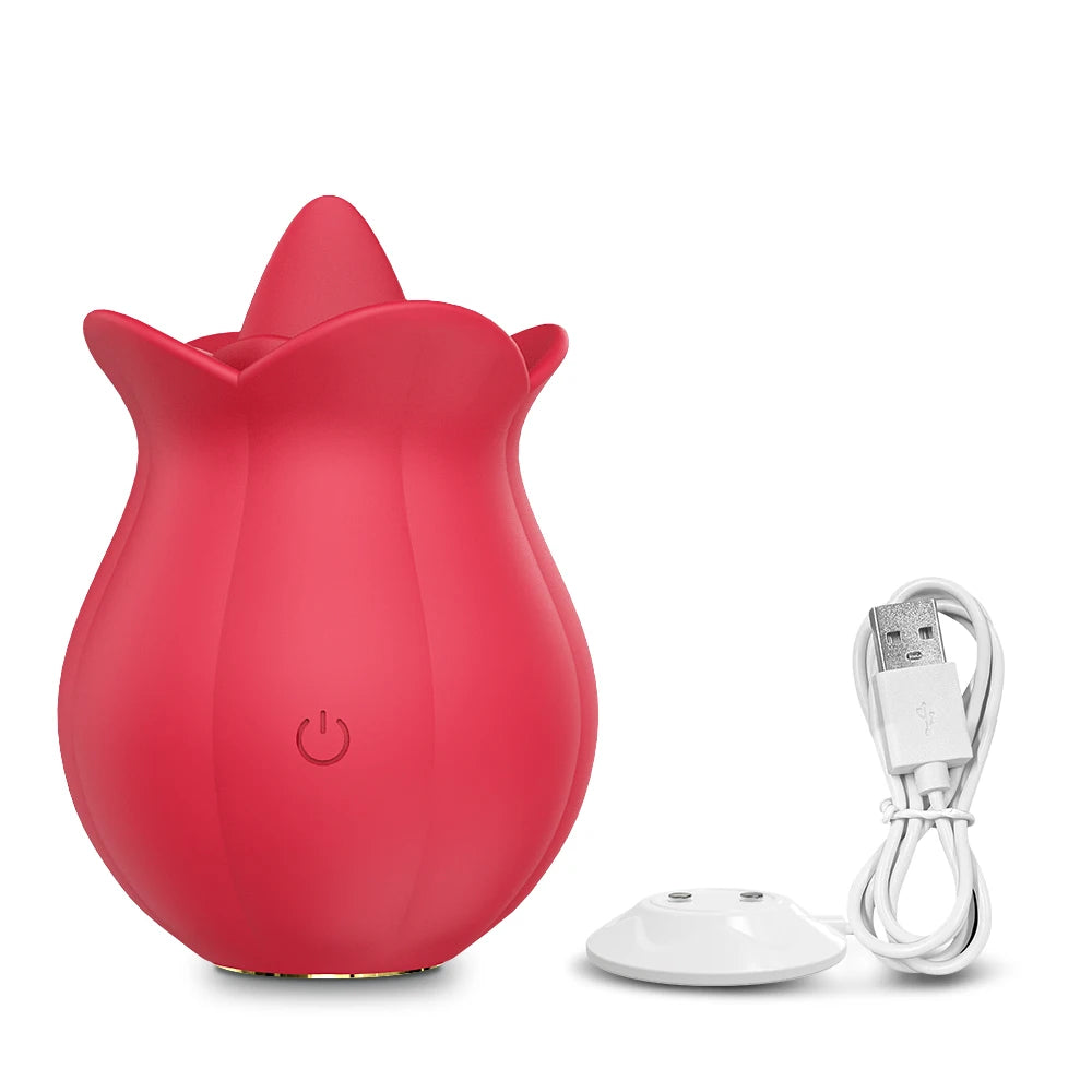 Tongue Licking Clitoral Vibrator with Nipple Stimulator for Women