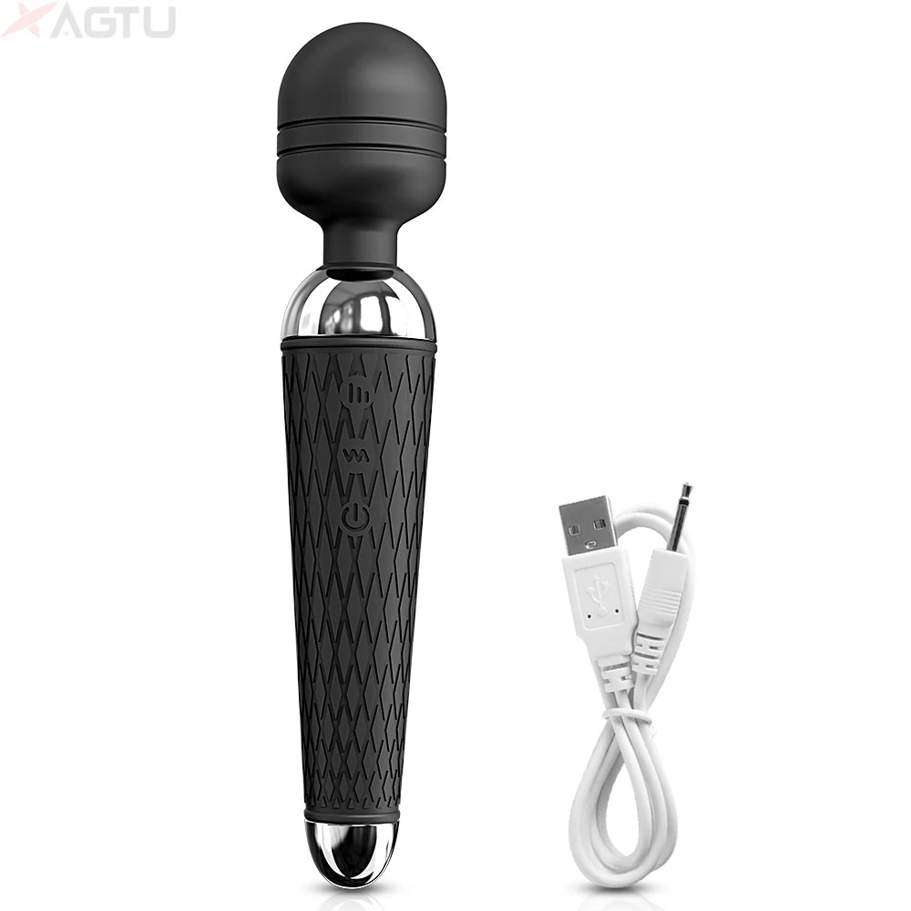 10-Speed Wand Vibrator for Clitoral and Nipple Stimulation