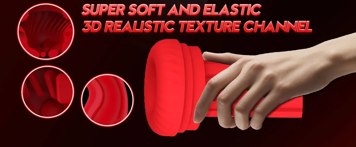 LCD Display Automatic Heating Male Masturbator with Thrusting & Suction