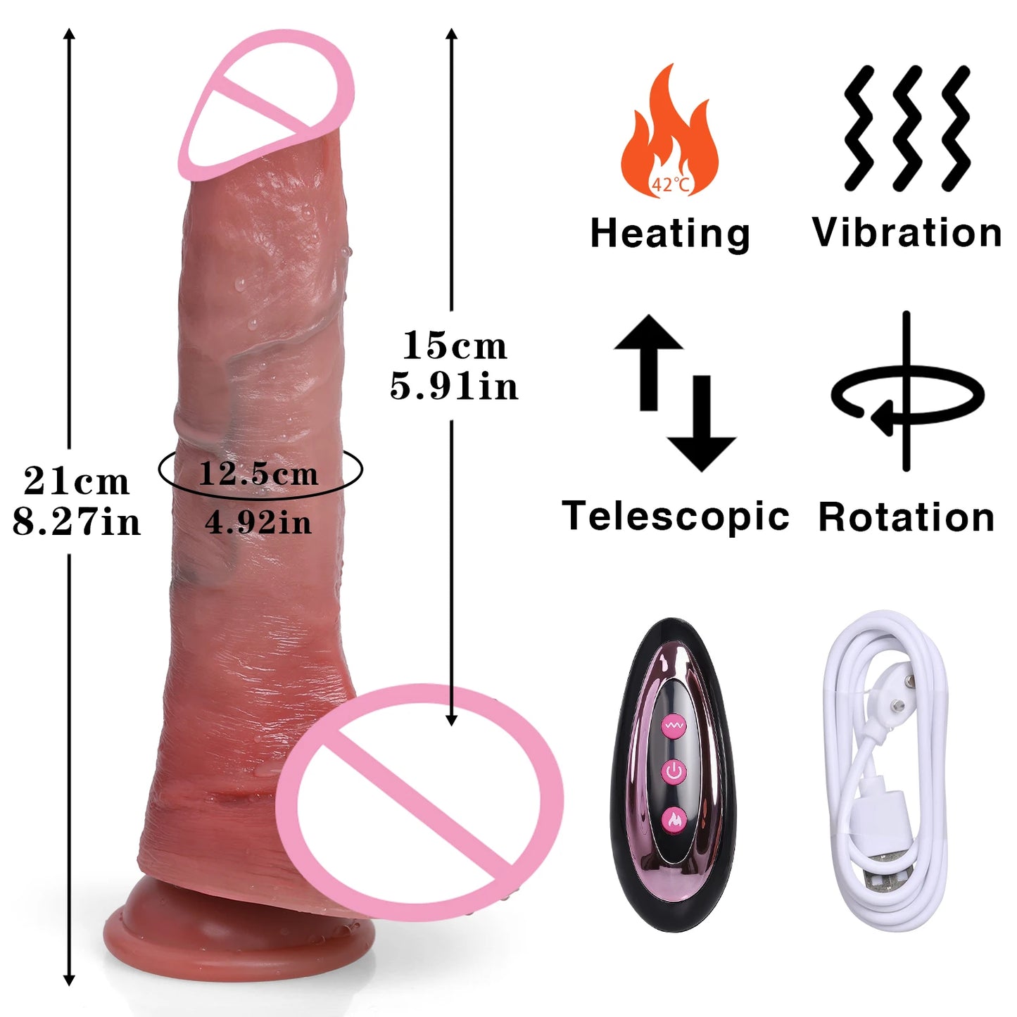 Remote Heating Realistic Dildo for G-Spot Massage