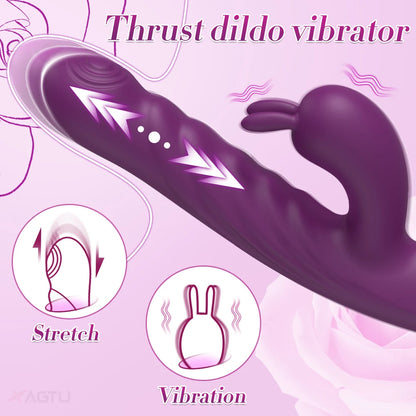 Thrusting Rabbit Vibrator for Women with G-Spot & Clitoral Stimulation