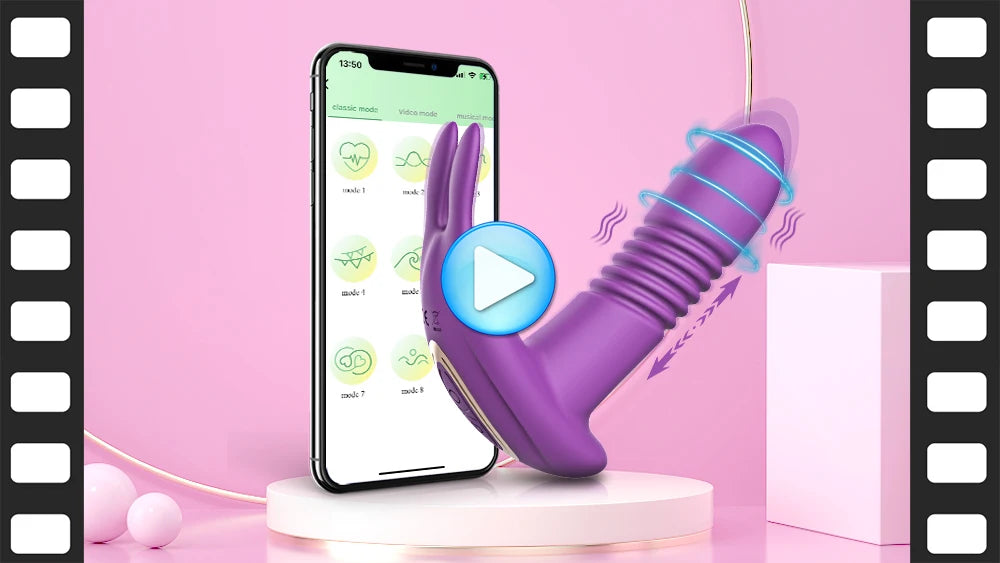 App Controll Thrusting Vibrator for G-Spot & Clit