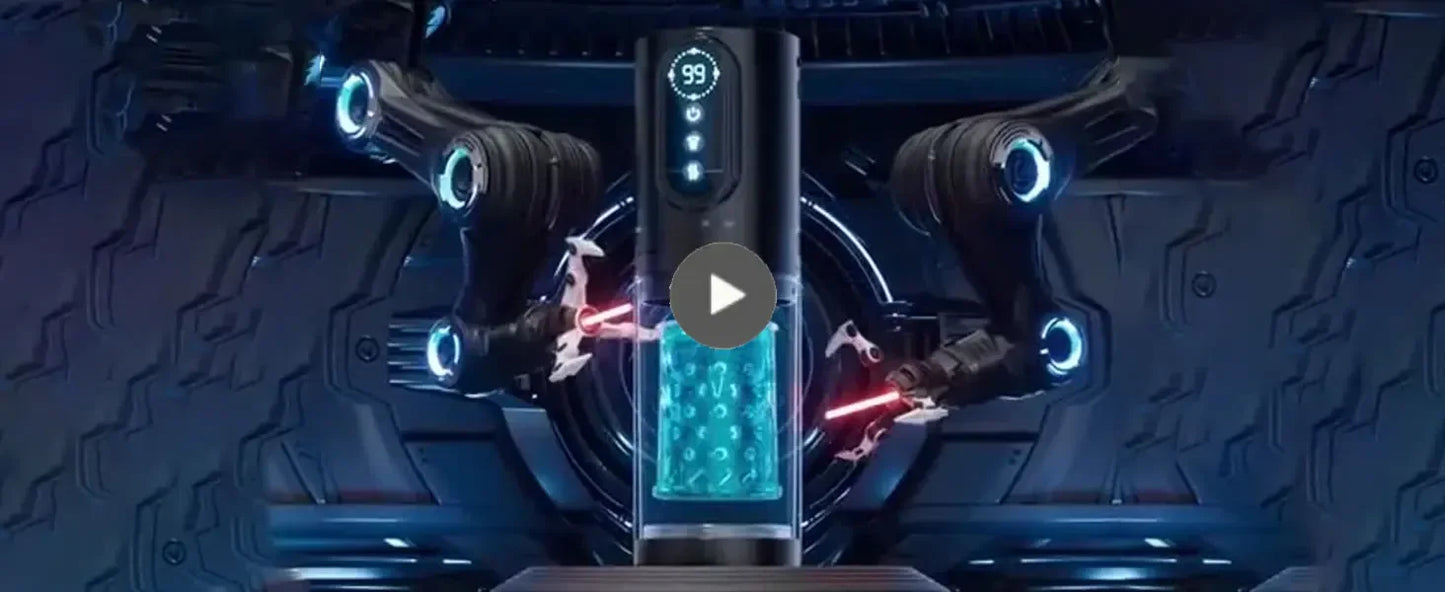 Telescopic Sucking Masturbator for Men with LCD Display & Rotating Blowjob